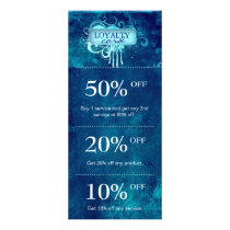Salon Marketing Cards Blue Grunge Floral