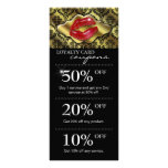 Salon Marketing Cards Damask Gold Red Glossy Lips rack cards