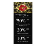 Salon Marketing Cards Damask Gold Red Lips 2 rack cards