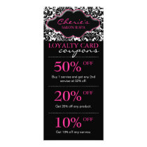 Salon Marketing Cards Damask Pink Floral