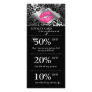 Salon Marketing Cards Damask Pink Lips 2 Silver