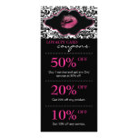 Salon Marketing Cards Damask Pink Lips rack cards