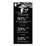 Salon Marketing Cards Elegant Floral Black White 2 rack cards
