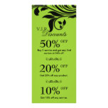 Salon Marketing Cards Elegant Floral Lime Black rack cards