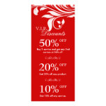 Salon Marketing Cards Elegant Floral Red White 2 rack cards