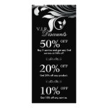 Salon Marketing Cards Elegant Floral Silver Black rack cards