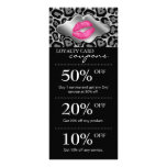 Salon Marketing Cards Leopard Pink Glossy Lips rack cards