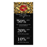 Salon Marketing Cards Leopard Red Glossy Lips rack cards