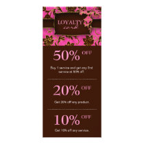 Salon Marketing Cards Pink Brown Floral Elegant