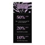 Salon Marketing Cards Purple Zebra rack cards