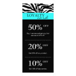 Salon Marketing Cards Zebra Blue Black rack cards
