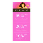 Salon Marketing Cards Zebra Pink Tanning Brunette rack cards
