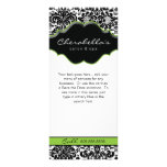Salon Rack Card Damask Lime Green Floral Spa