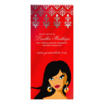 Salon Rack Card Indian Bindi Woman Red Silver rack cards