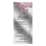 Salon Rack Card Jewellery Leaf Floral Pink Sparkle rack cards