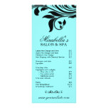 Salon Rack Card Spa Leaf Floral Blue Black rack cards