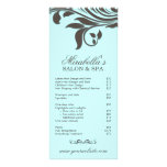 Salon Rack Card Spa Leaf Floral Blue Brown rack cards