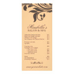 Salon Rack Card Spa Leaf Floral Gold Brown rack cards