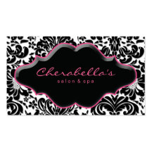 Salon Spa Business Card Pink Damask