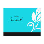 Salon Spa Floral Leaf Postcard Invitation blue