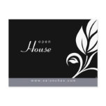 Salon Spa Floral Leaf Postcard Invitation grey