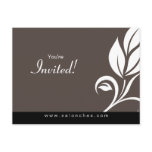 Salon Spa Floral Leaf Postcard Invitation taupe