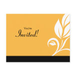 Salon Spa Floral Leaf Postcard Invitation yellow