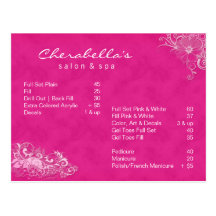 Salon Spa Floral Postcard Brochure Pink