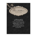 Salon Spa Floral Postcard Invitation Beige Black