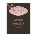 Salon Spa Floral Postcard Invitation Pink Brown 2