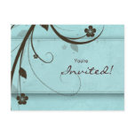 Salon Spa Floral Postcard Invitation watery blue