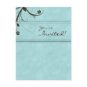 Salon Spa Floral Postcard Invitation watery blue 2