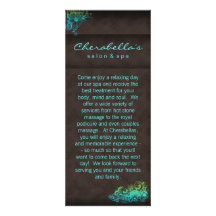 Salon Spa Invitation - Rack Card Floral Blue Green