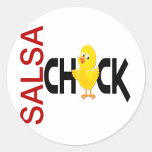 Salsa Chick Round Stickers