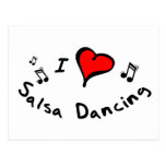 Salsa Dancing I Heart-Love Gift Post Cards