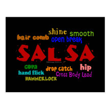 Salsa Dancing Lovers Dance Moves and Terms Postcard