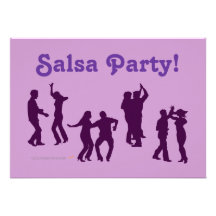 Salsa Dancing Poses Silhouettes Custom Announcement