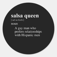 SALSA QUEEN DEFINITION ROUND STICKERS