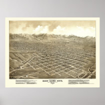 Salt Lake City, UT Panoramic Map - 1875 Posters