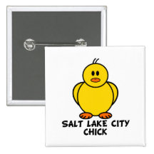 Salt Lake City Utah Chick Pinback Buttons