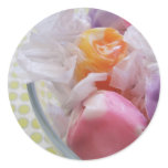 Salt Water Taffy Bowl Round Sticker