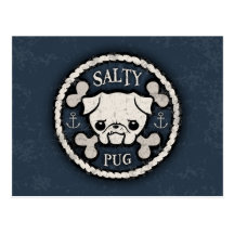 Salty Pug Post Card
