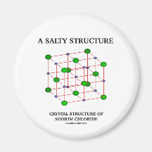Salty Structure Crystal Structure Sodium Chloride Fridge Magnets