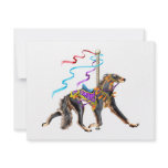 Saluki Carousel Black & Tan invitations