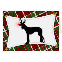 Saluki Reindeer Christmas Card