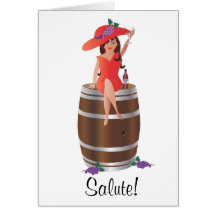 "Salute" Wine Woman Greeting Card