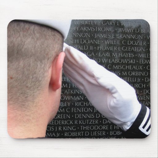 Saluting the Vietnam Memorial Wall Mouse Pads