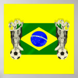 Samba football futebol fans 2010 Brazil flag gifts Poster
