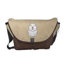 Samoyed Cartoon Messenger Bag