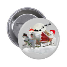 Samoyed Christmas Fun Buttons